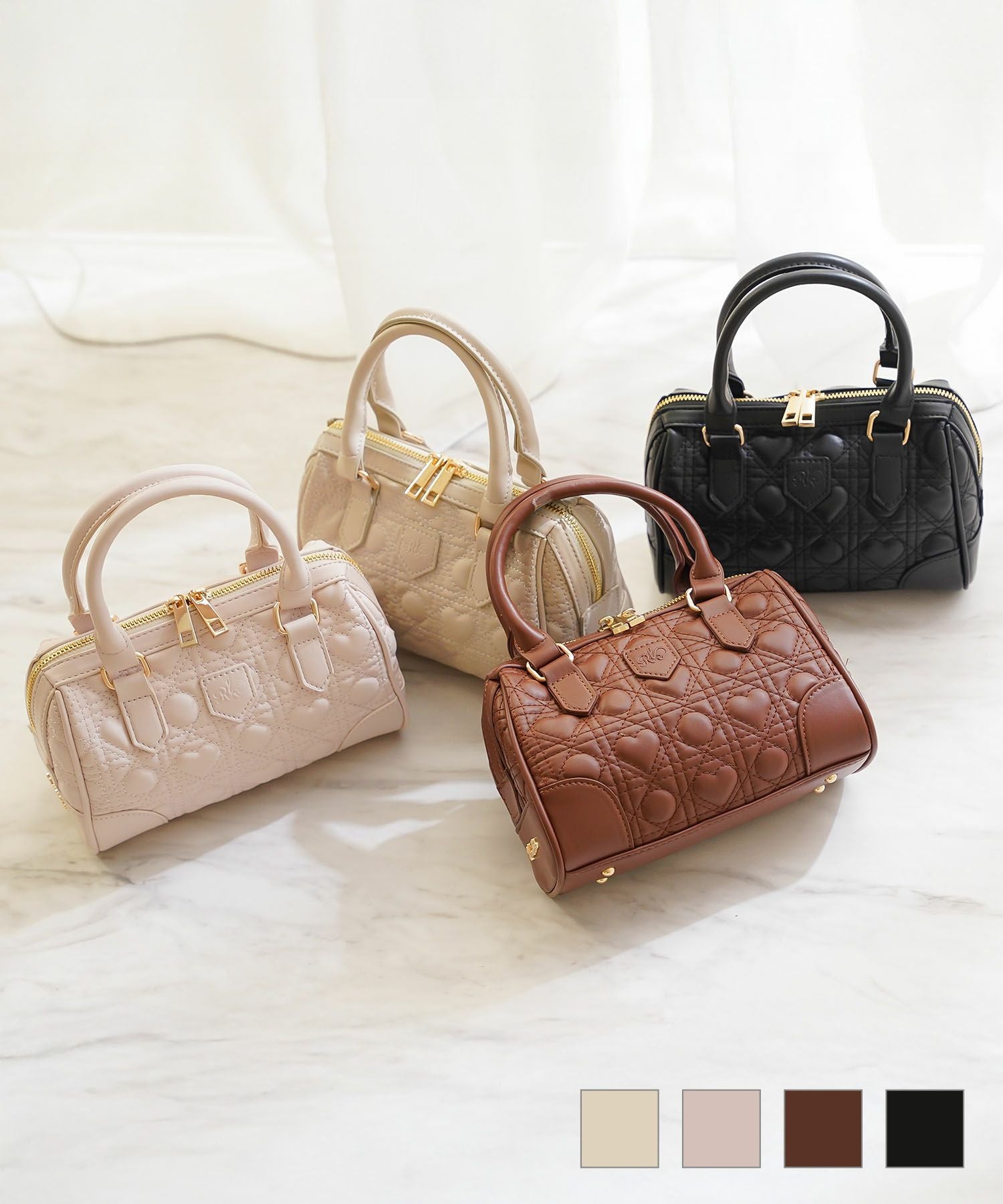 TIME-SALE オリジナル ハートキルティング ミニ クラシックボストン