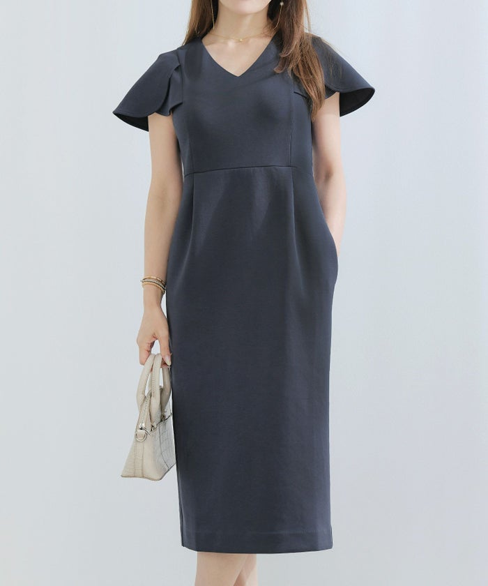 手洗い可かわいい上品きれいめ大人カジュアルシンプル体型カバーリラックスVネックジョイントスペース