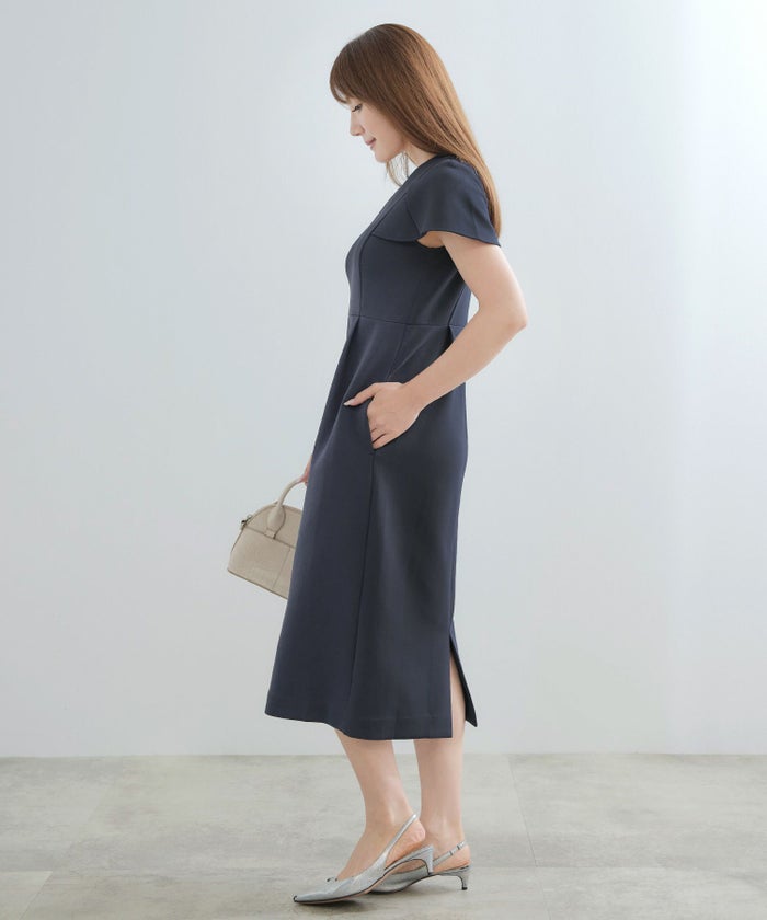 手洗い可かわいい上品きれいめ大人カジュアルシンプル体型カバーリラックスVネックジョイントスペース