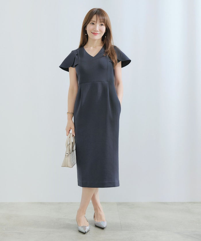 手洗い可かわいい上品きれいめ大人カジュアルシンプル体型カバーリラックスVネックジョイントスペース