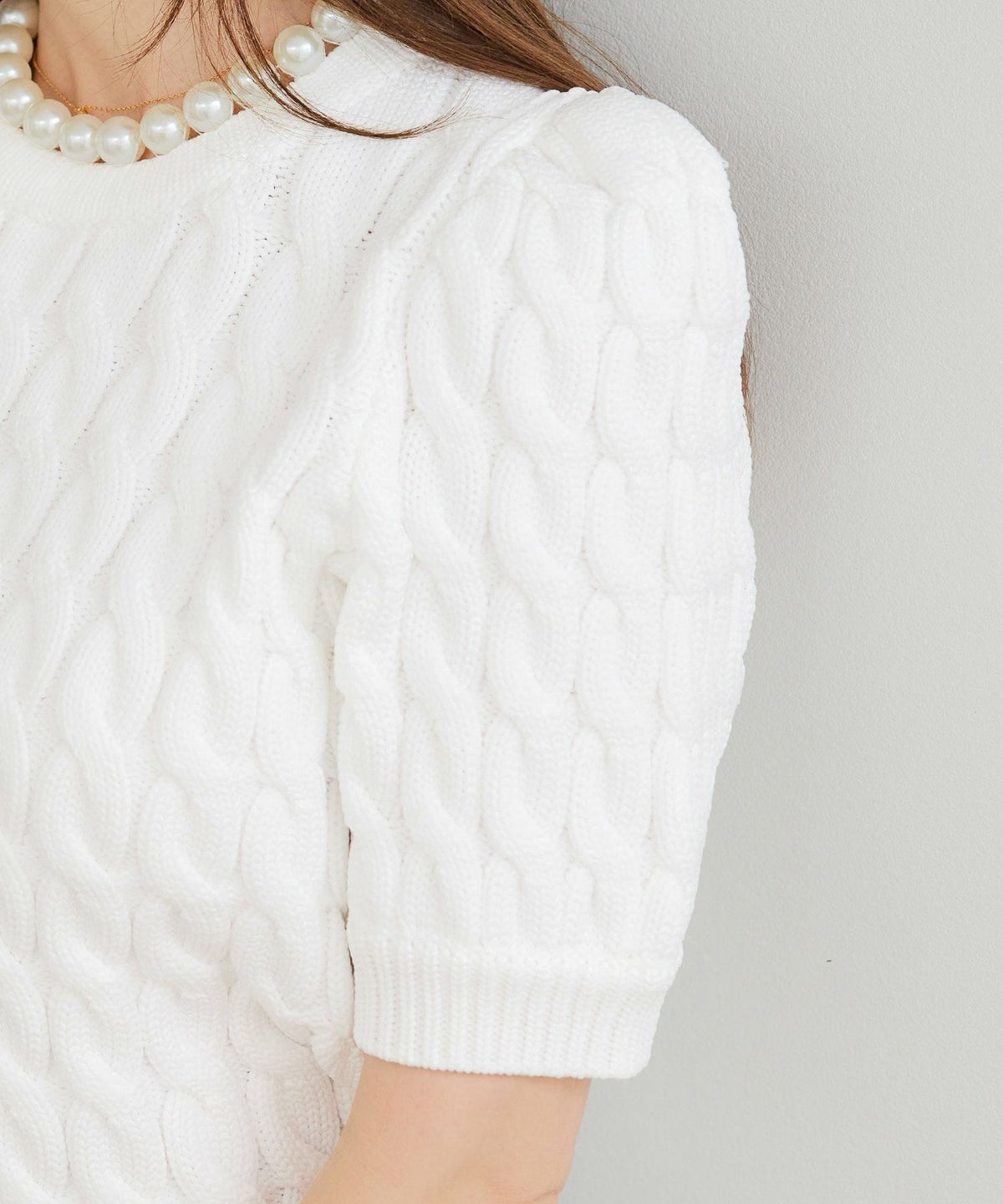 手洗い可かわいい上品きれいめ大人カジュアルシンプルパフスリーブオフィスジョイントスペース