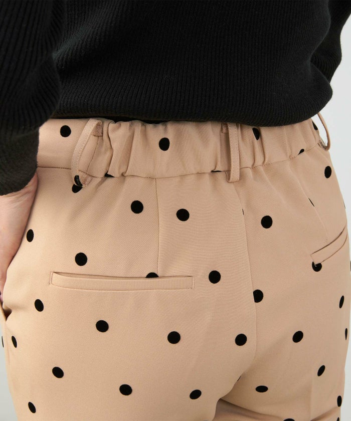 手洗い可上品きれいめ大人カジュアル柄オフィスフォーマルオケージョン美脚ウエストゴムジョイントスペース