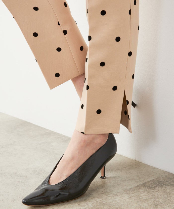 手洗い可上品きれいめ大人カジュアル柄オフィスフォーマルオケージョン美脚ウエストゴムジョイントスペース