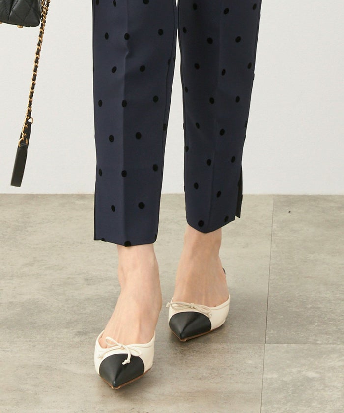 手洗い可上品きれいめ大人カジュアル柄オフィスフォーマルオケージョン美脚ウエストゴムジョイントスペース