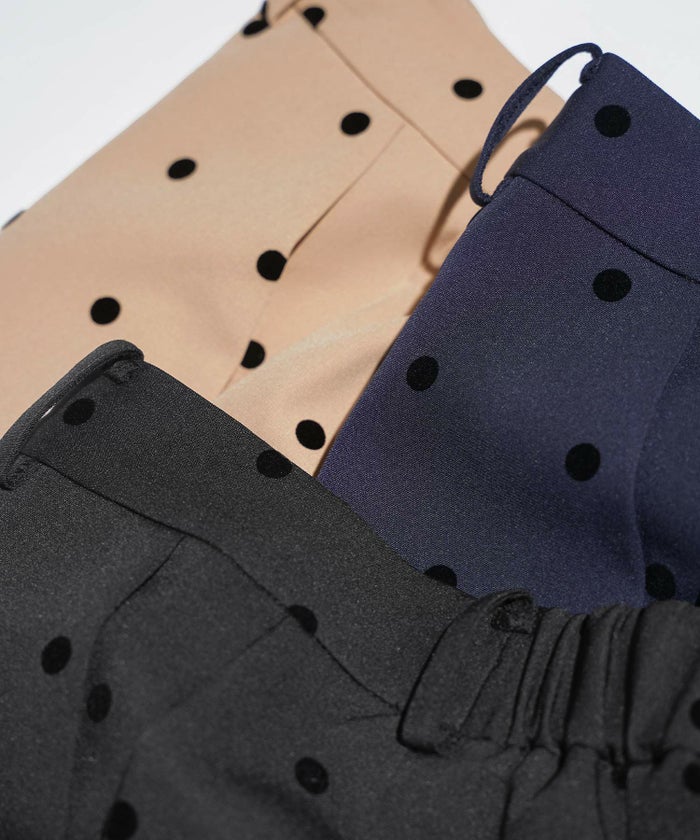 手洗い可上品きれいめ大人カジュアル柄オフィスフォーマルオケージョン美脚ウエストゴムジョイントスペース