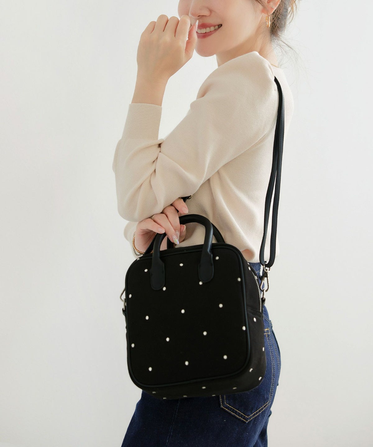 サブバッグ華やか上品きれいめ可愛い柄ショルダーバッグジョイントスペース