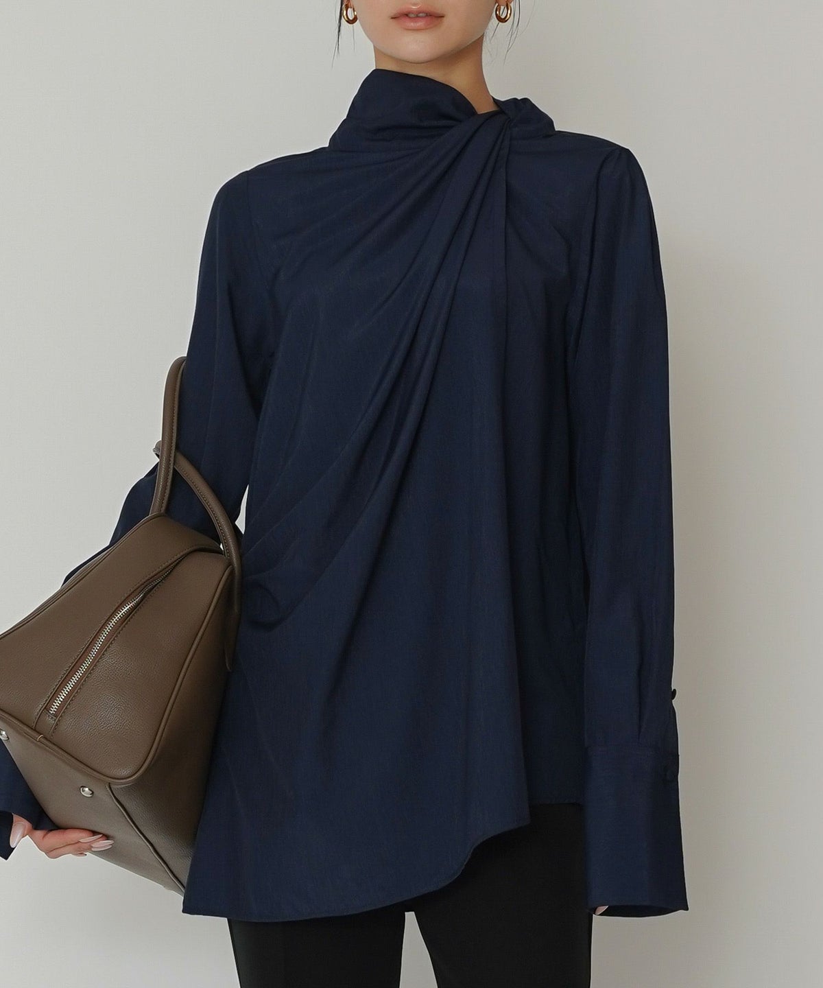 ドレープ ボウタイ 2WAY ブラウス KINO THE KEI 全3色｜ktk831-0105【1】