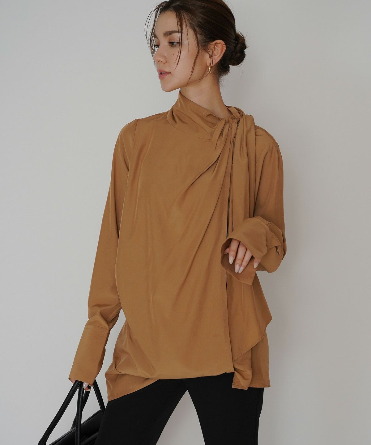 ドレープ ボウタイ 2WAY ブラウス KINO THE KEI 全3色｜ktk831-0105【1】