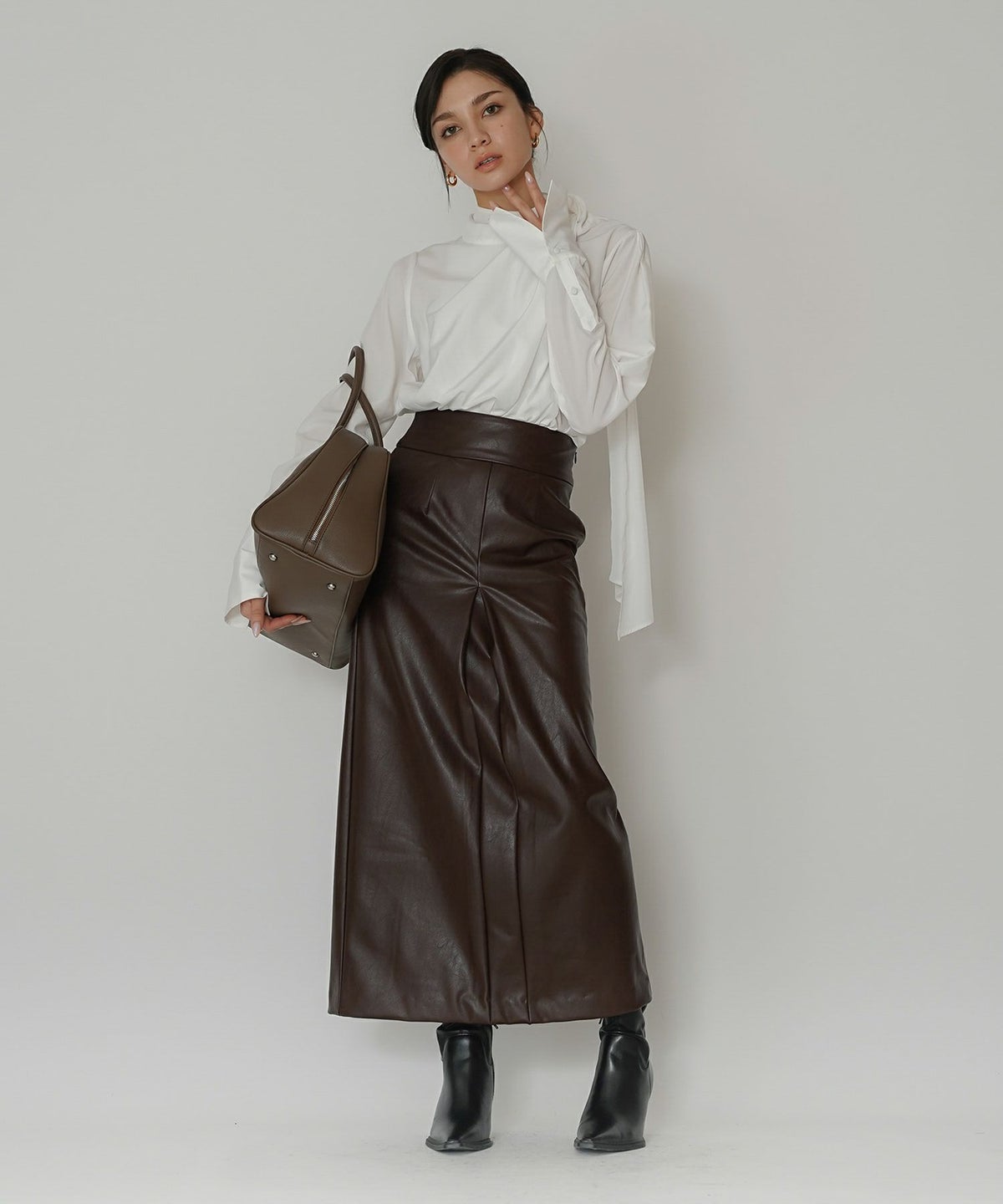 ドレープ ボウタイ 2WAY ブラウス KINO THE KEI 全3色｜ktk831-0105【1】