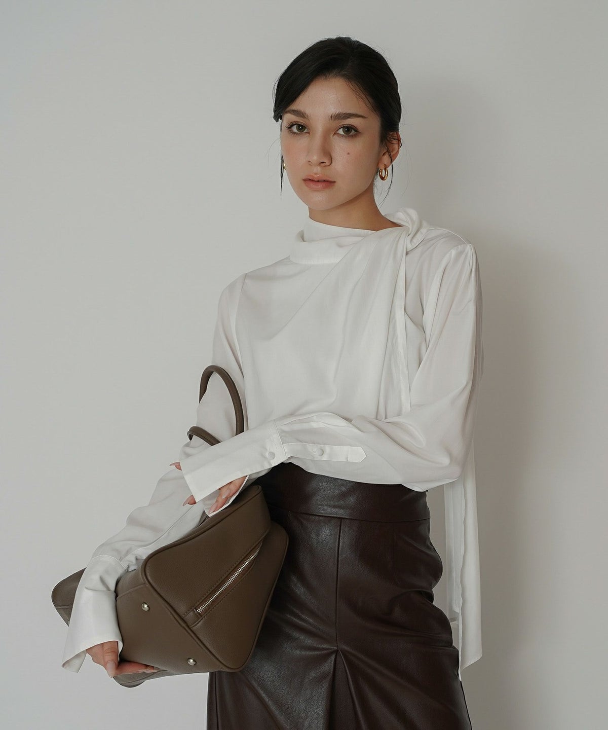 ドレープ ボウタイ 2WAY ブラウス KINO THE KEI 全3色｜ktk831-0105【1】