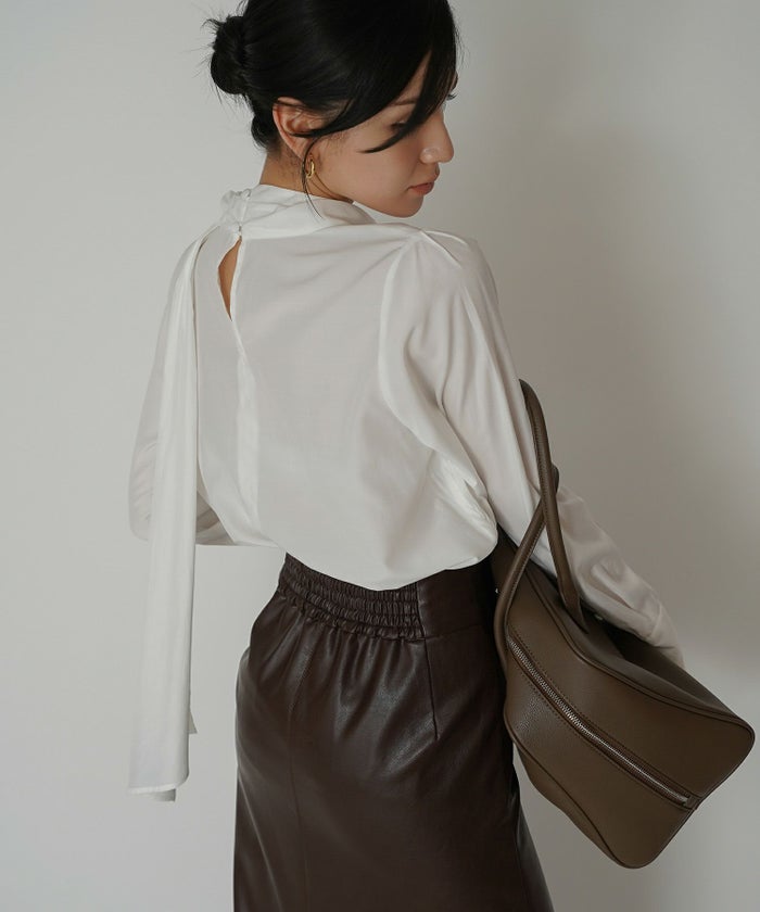 ドレープ ボウタイ 2WAY ブラウス KINO THE KEI 全3色｜ktk831-0105【1】