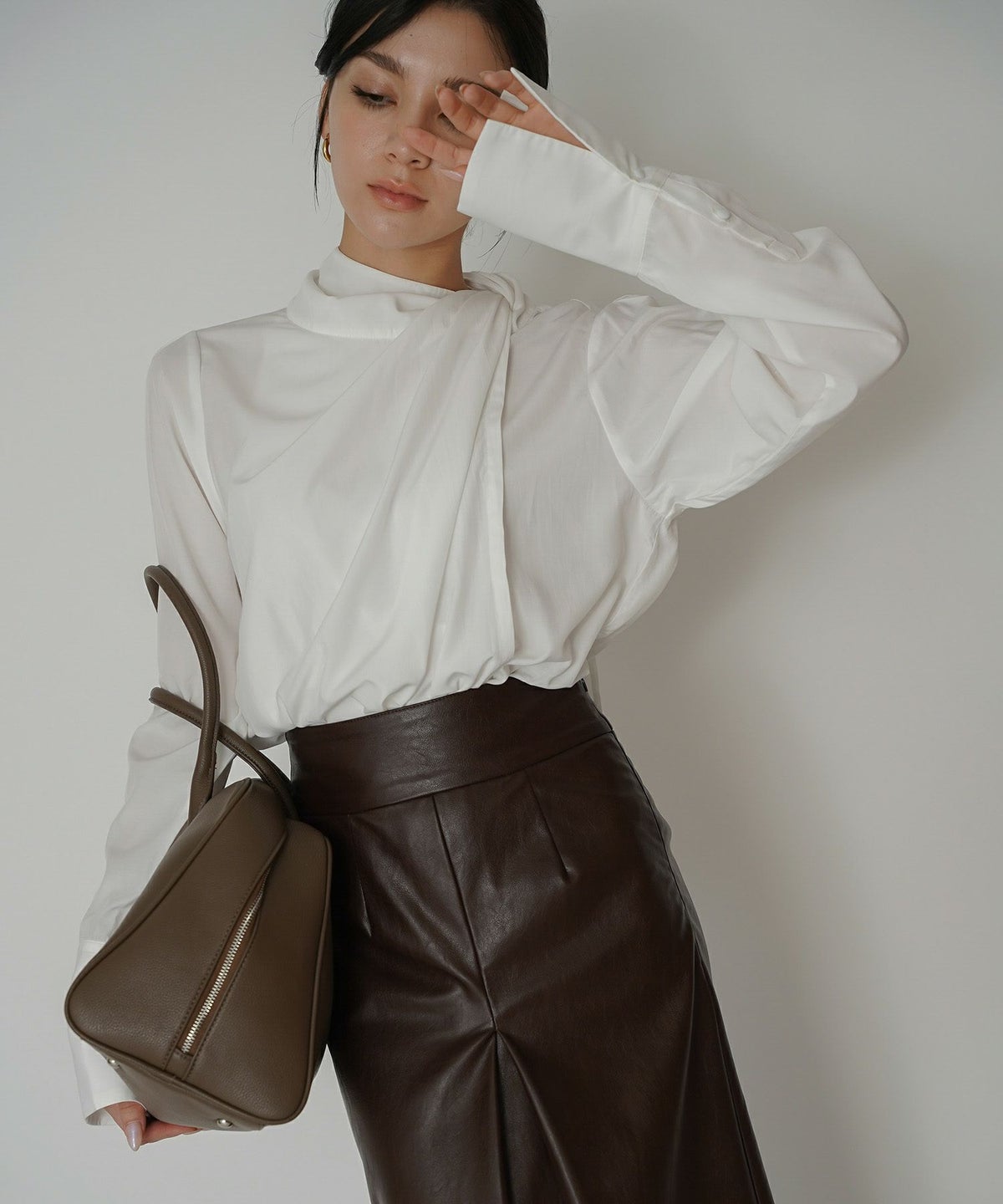 ドレープ ボウタイ 2WAY ブラウス KINO THE KEI 全3色｜ktk831-0105【1】