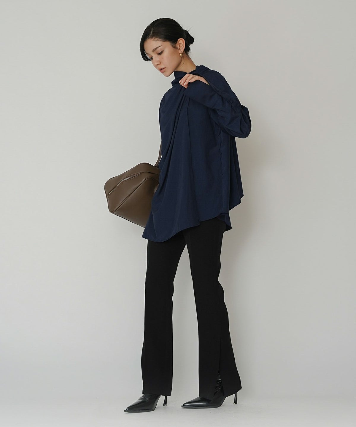 ドレープ ボウタイ 2WAY ブラウス KINO THE KEI 全3色｜ktk831-0105【1】