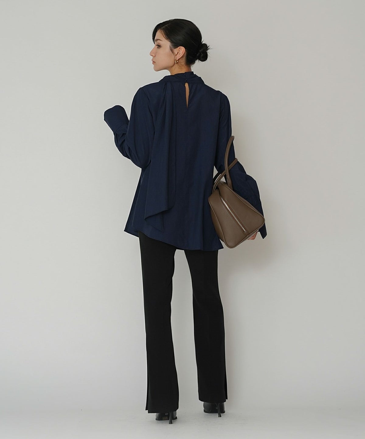 ドレープ ボウタイ 2WAY ブラウス KINO THE KEI 全3色｜ktk831-0105【1】