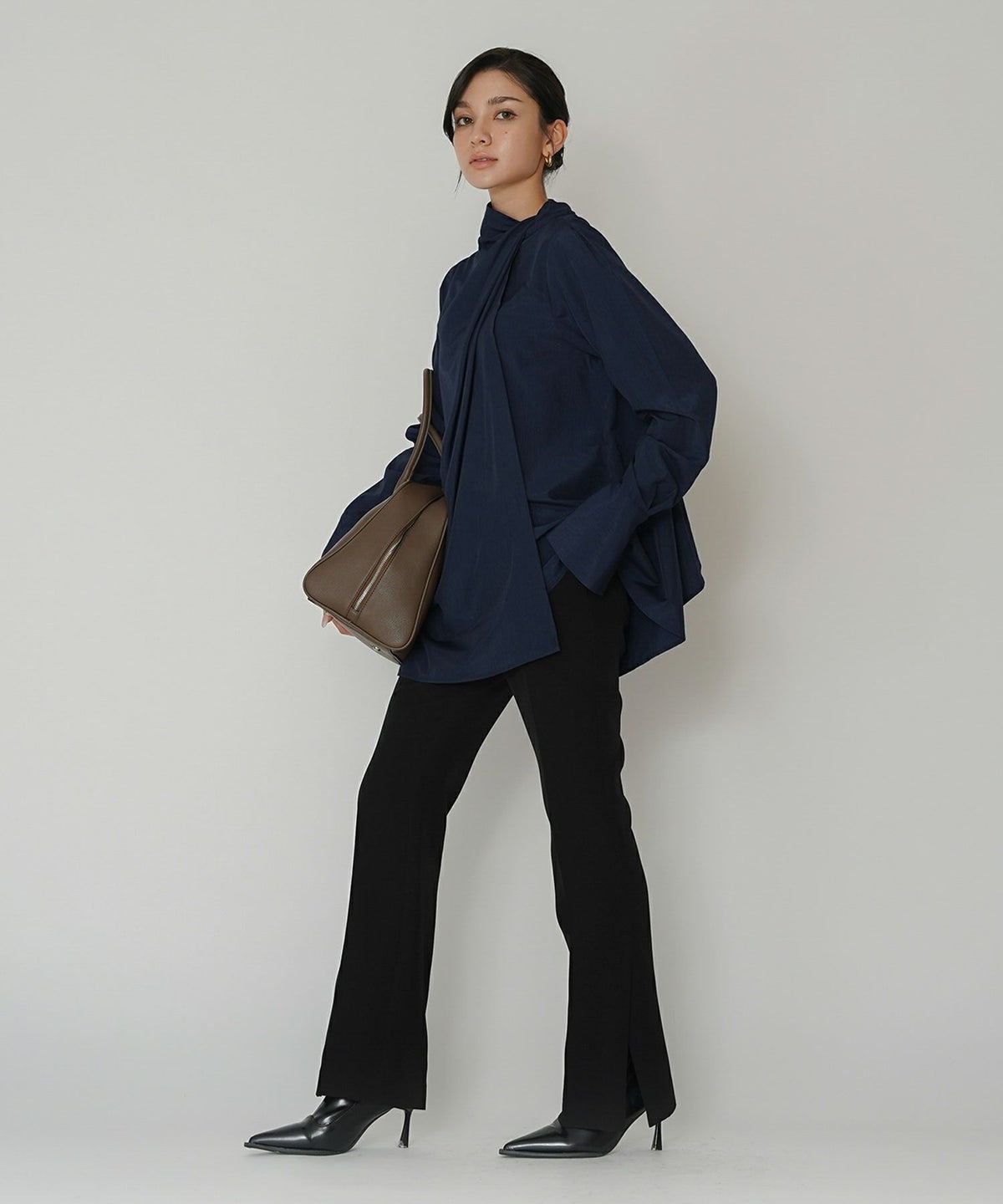 ドレープ ボウタイ 2WAY ブラウス KINO THE KEI 全3色｜ktk831-0105【1】