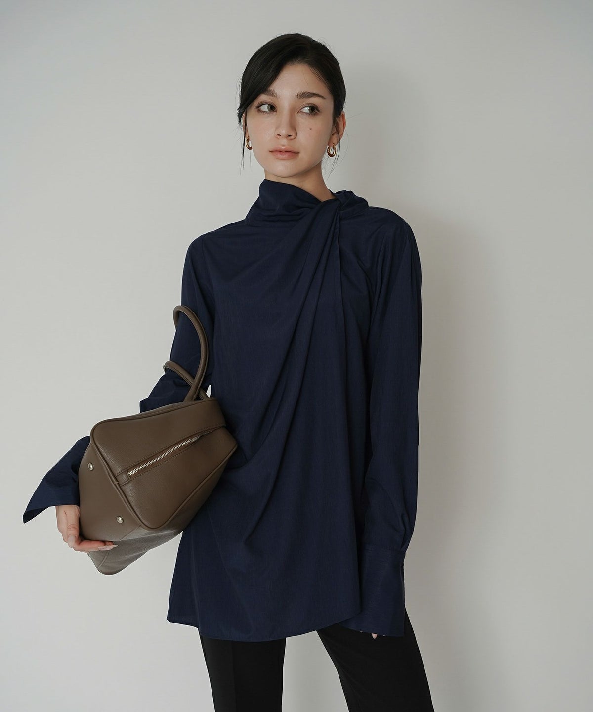 ドレープ ボウタイ 2WAY ブラウス KINO THE KEI 全3色｜ktk831-0105【1】