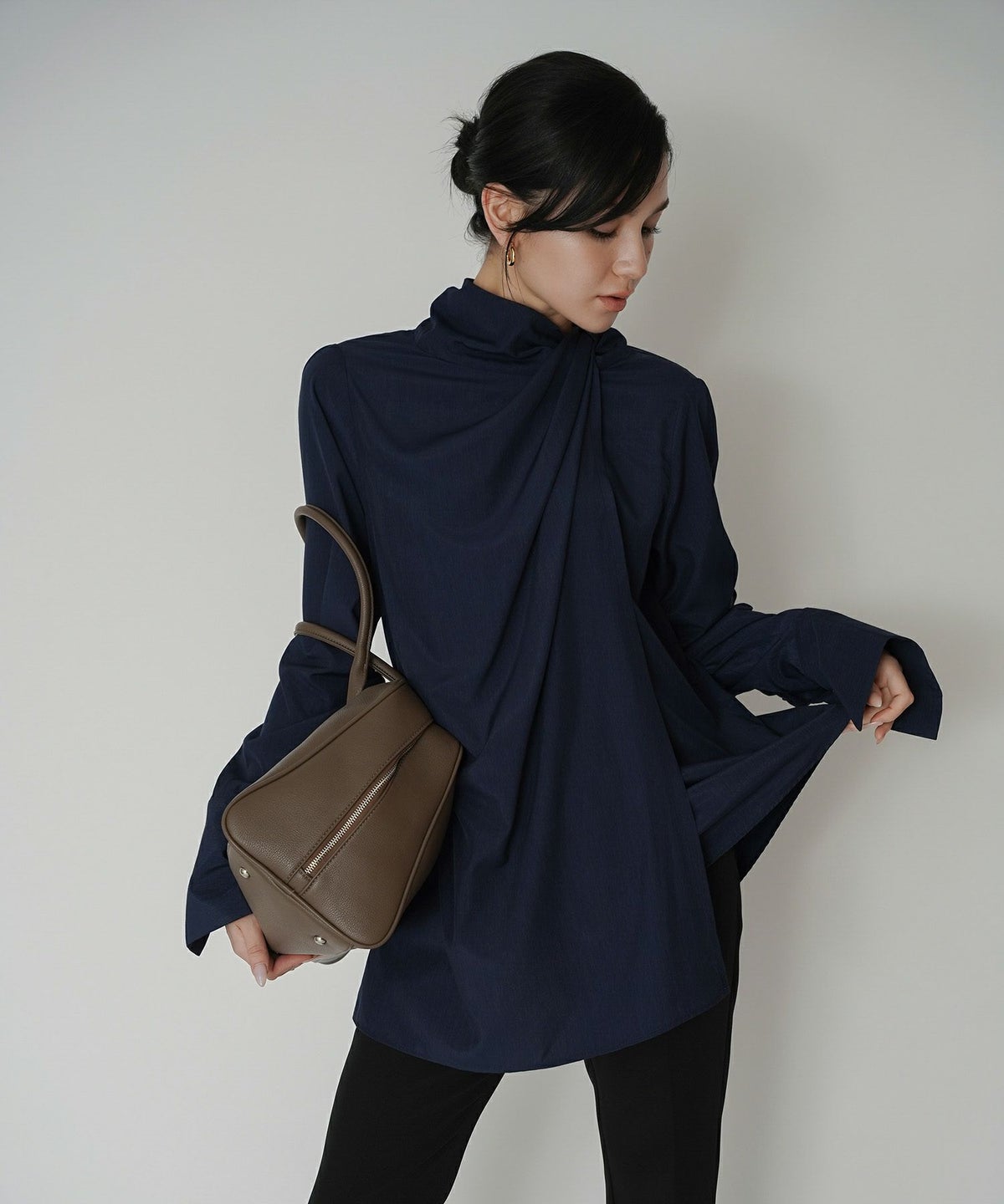 ドレープ ボウタイ 2WAY ブラウス KINO THE KEI 全3色｜ktk831-0105【1】