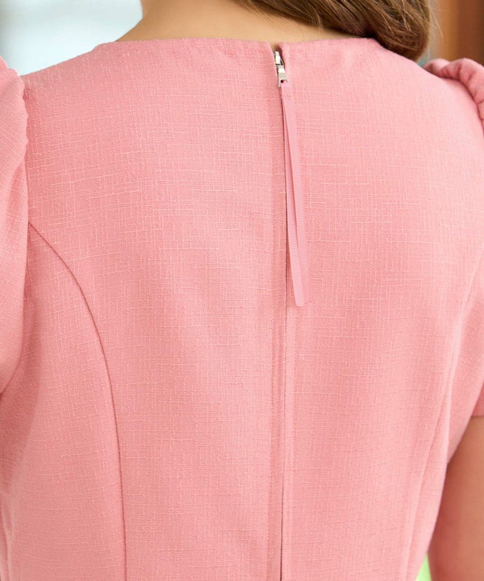 ワンピース レディース ファッション 上品 かわいい きれいめ 大人 半袖 フィット&フレア 半袖 オフィス パーティ ディナー ドレス ジョイントスペース