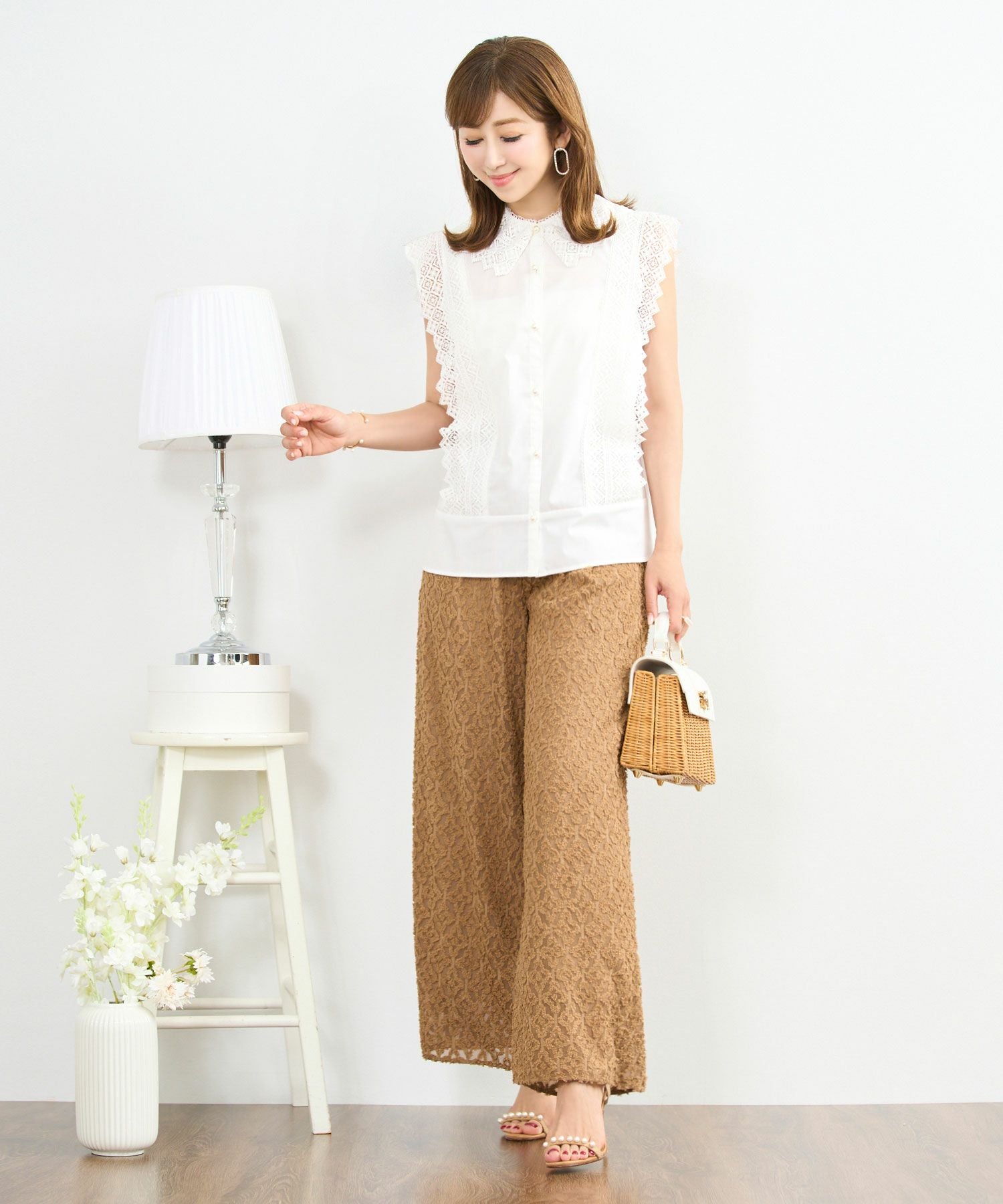 キカカット ジャガード ワイド パンツ Prima Scherrer 全2色｜psc771
