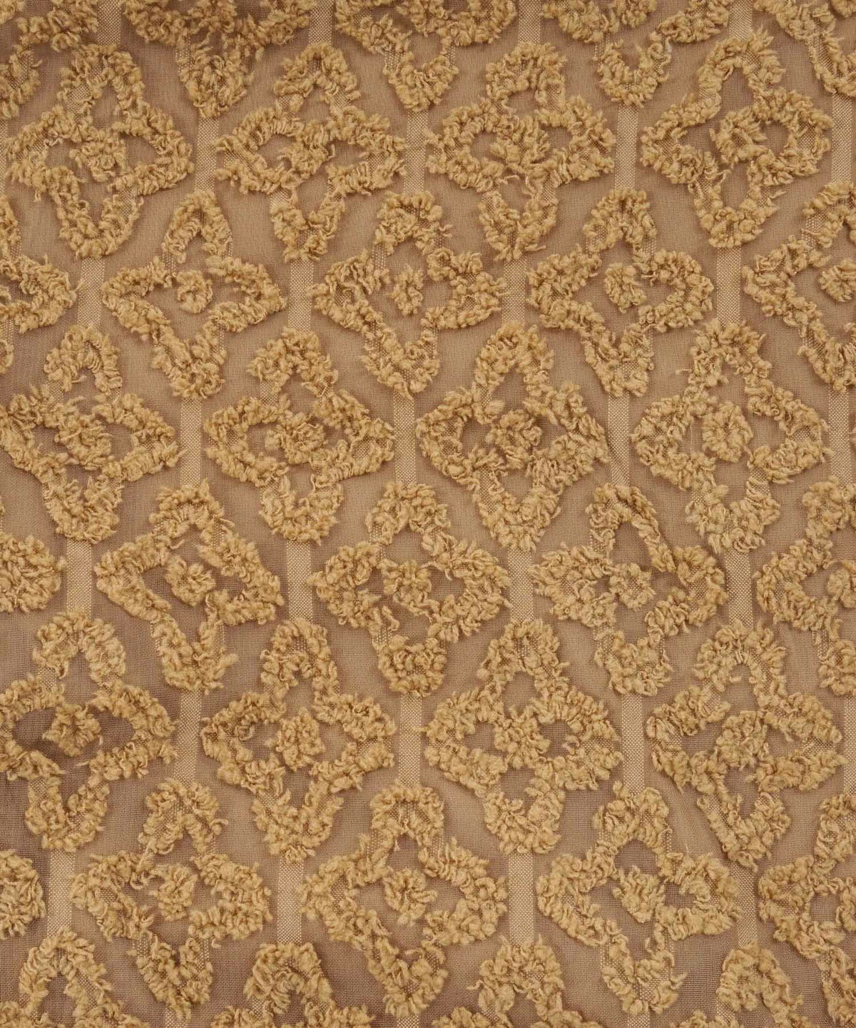 キカカットジャガードワイドパンツウエストゴム幾何学模様柄キャメルブラック