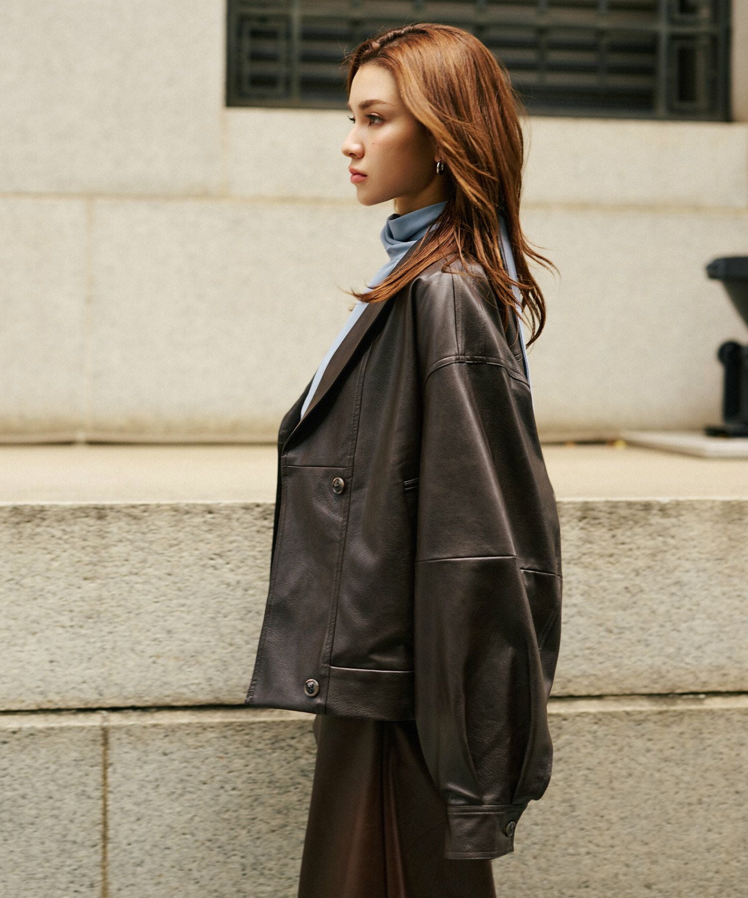 ショールカラー レザー ブルゾン KINO THE KEI 全2色｜ktk131-0118【2