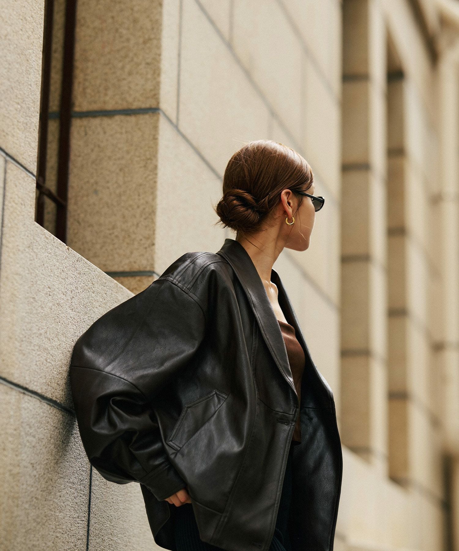 ショールカラー レザー ブルゾン KINO THE KEI 全2色｜ktk131-0118【2