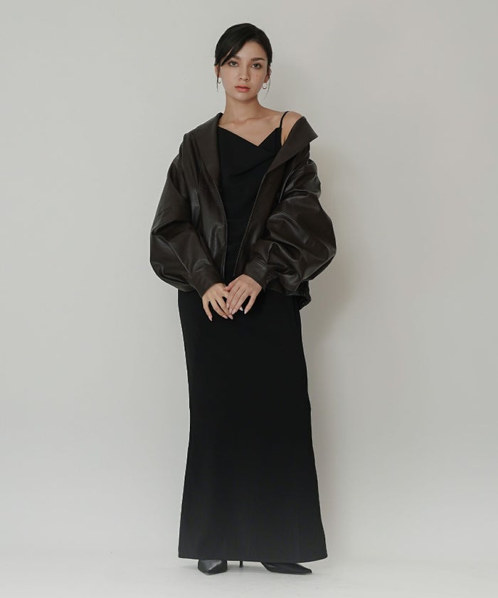 モード オーバーサイズ ライトアウター レザーアウター ブルゾン 古着 ヴィンテージ 韓国風 綺麗め 細見え カジュアル KINO THE KEI