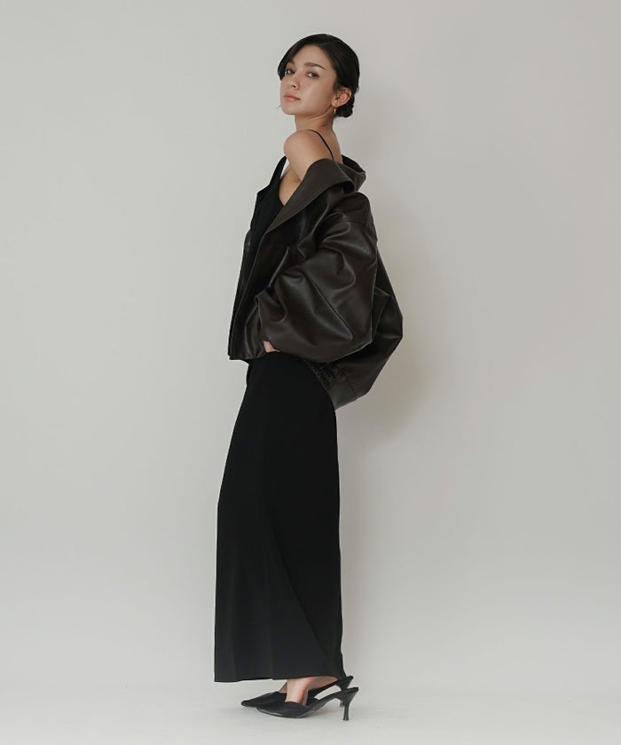 モード オーバーサイズ ライトアウター レザーアウター ブルゾン 古着 ヴィンテージ 韓国風 綺麗め 細見え カジュアル KINO THE KEI