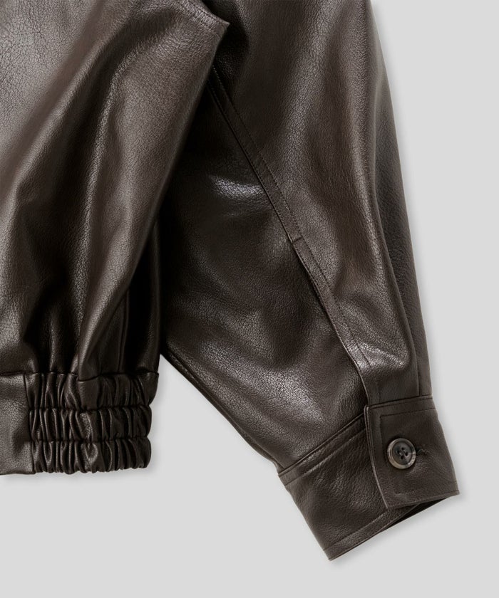 モード オーバーサイズ ライトアウター レザーアウター ブルゾン 古着 ヴィンテージ 韓国風 綺麗め 細見え カジュアル KINO THE KEI