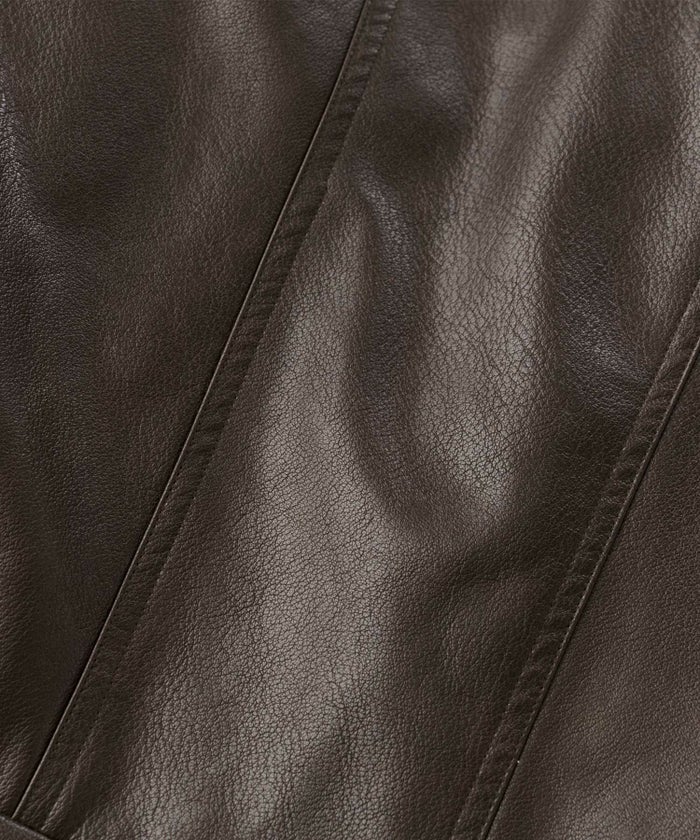 モード オーバーサイズ ライトアウター レザーアウター ブルゾン 古着 ヴィンテージ 韓国風 綺麗め 細見え カジュアル KINO THE KEI