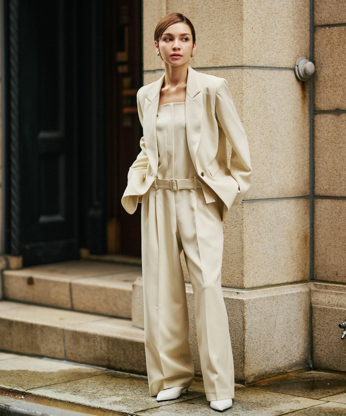 ビックシルエット オーバーショルダー オーバーサイズ テーラード ダブルジャケット セットアップ 80年代 80's KINO THE KEI