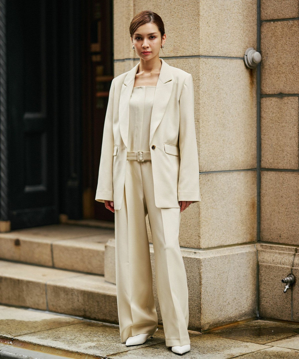 ビックシルエット オーバーショルダー オーバーサイズ テーラード ダブルジャケット セットアップ 80年代 80's KINO THE KEI