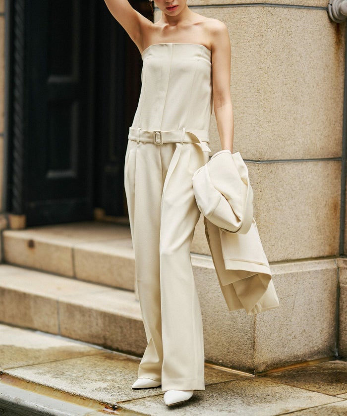 セットアップ ベアオールインワン 80年代 80's モード 結婚式 二次会コーデ パンツスタイル KINO THE KEI