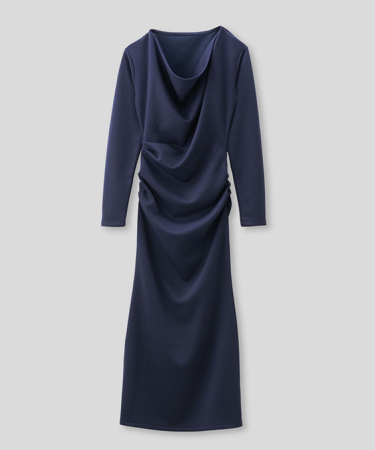 ロングワンピース カットソー セットアップ オフショルトップス ドレープ タイトワンピ 韓国風 綺麗め 細見え カジュアル KINO THE KEI