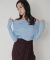 リブニット オフショル ワンショル 2WAY デート ディナー モテニット 伸縮性 KINO THE KEI