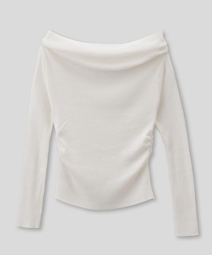 リブニット オフショル ワンショル 2WAY デート ディナー モテニット 伸縮性 KINO THE KEI