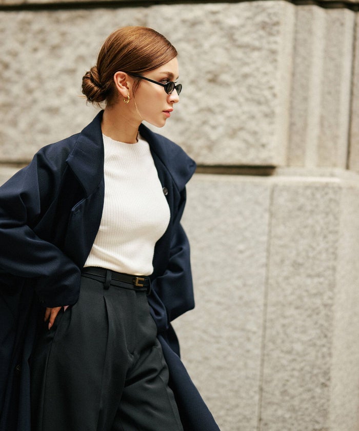 ニットトップス 薄手ニット ハイネック タイトトップス 韓国風 綺麗め 細見え カジュアル KINO THE KEI