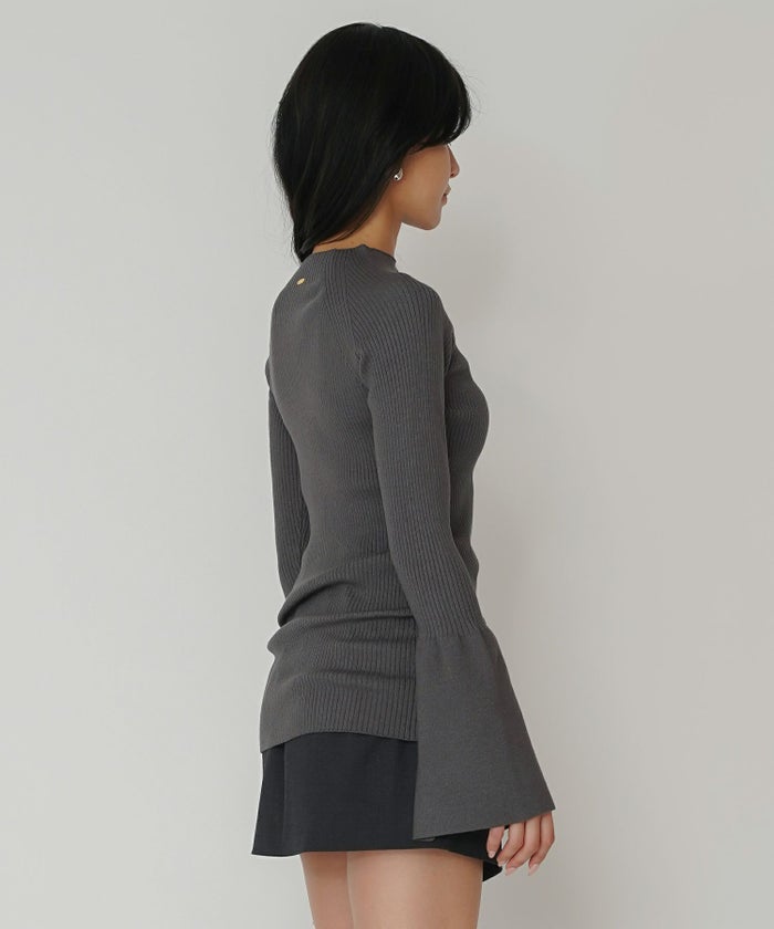 ニットトップス 薄手ニット ハイネック タイトトップス 韓国風 綺麗め 細見え カジュアル KINO THE KEI