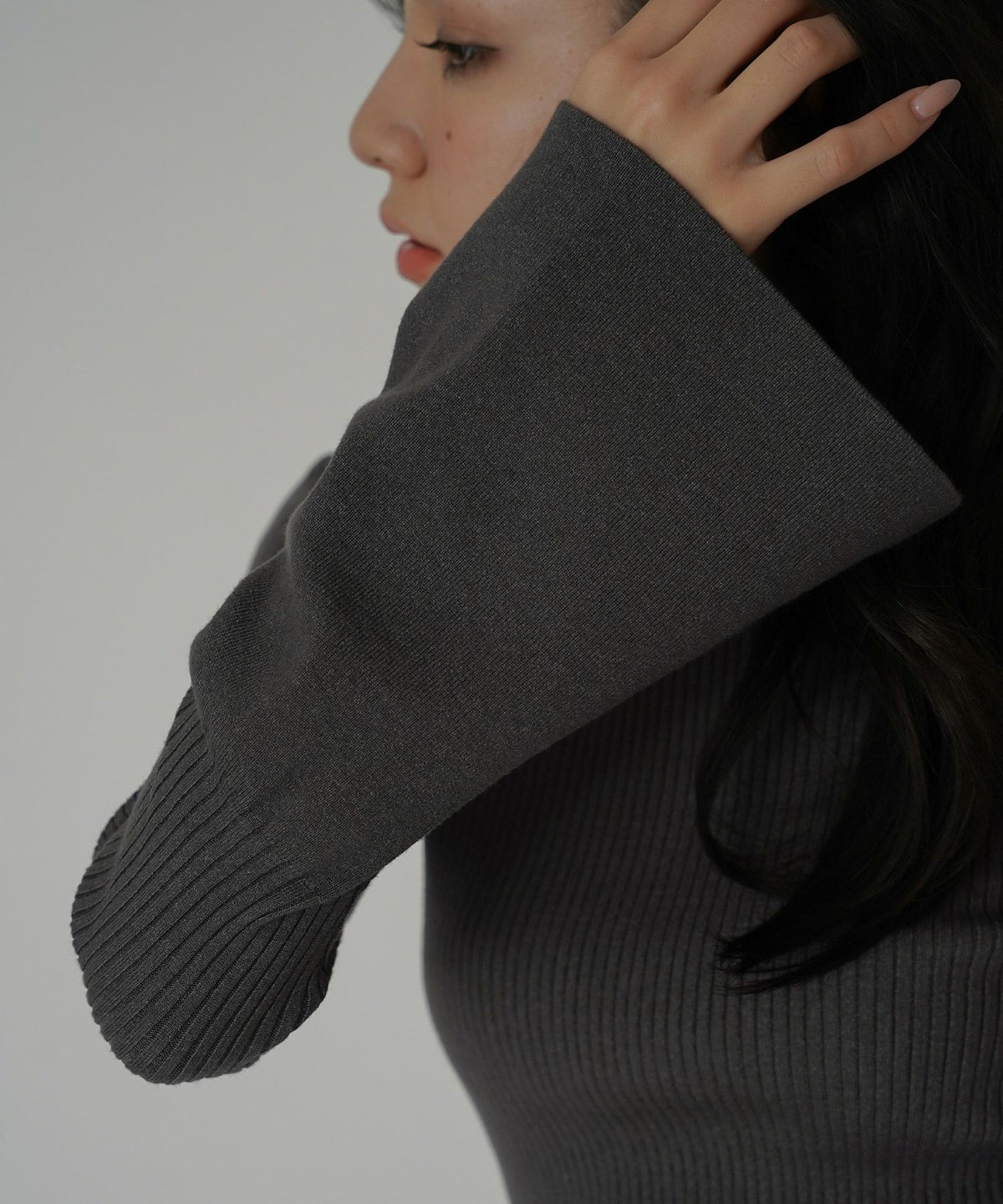 ニットトップス 薄手ニット ハイネック タイトトップス 韓国風 綺麗め 細見え カジュアル KINO THE KEI