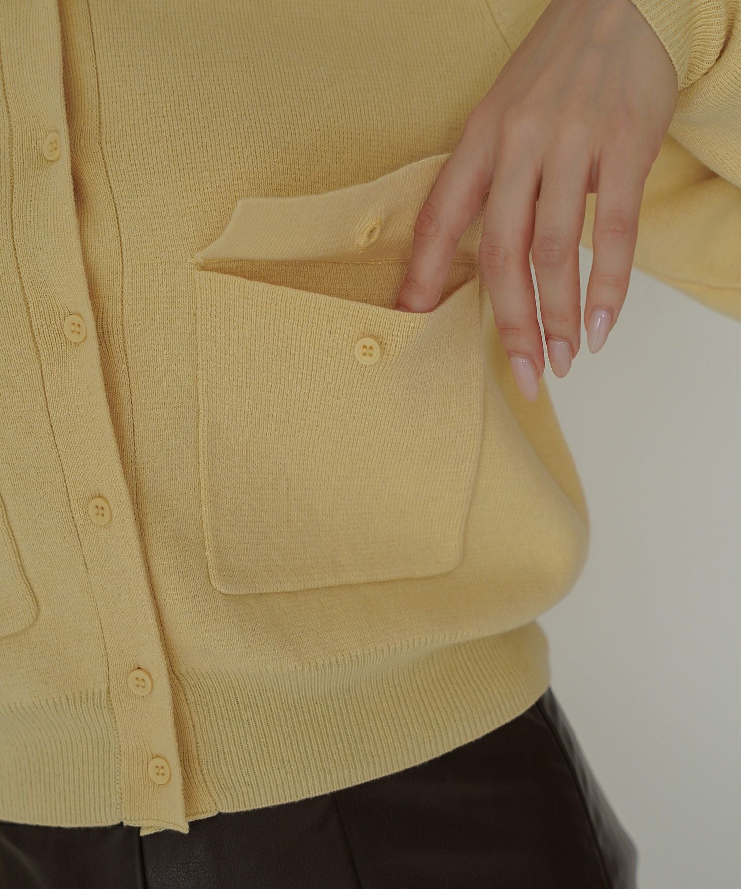 フラップ ポケット ニット カーディガン KINO THE KEI 全4色｜ktk431