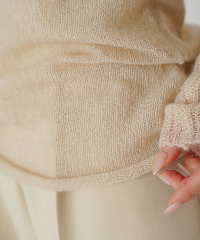 背中見せ 2way ラメニット シアーニット タイトトップス 韓国風 綺麗め 細見え カジュアル KINO THE KEI