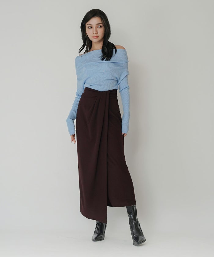 ディナー パーティー セットアップ エレガント タイトスカート ベルト付 ラップスカート KINO THE KEI