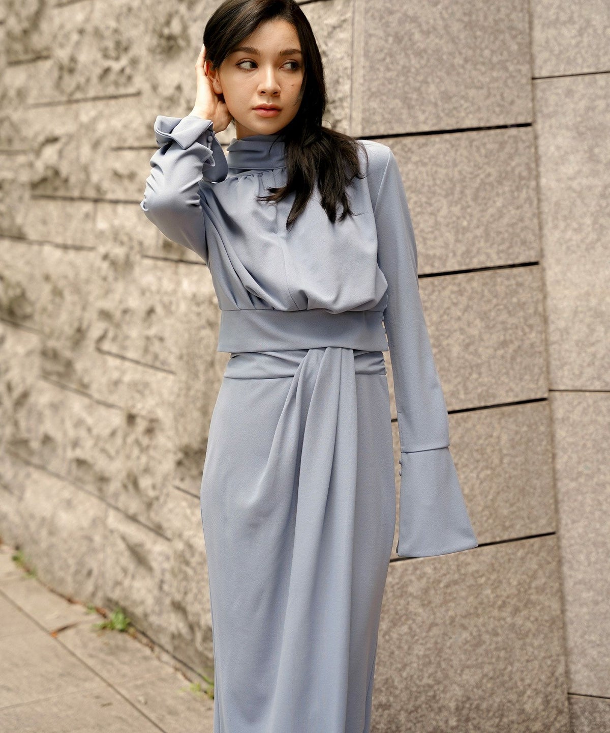 ディナー パーティー セットアップ エレガント タイトスカート ベルト付 ラップスカート KINO THE KEI