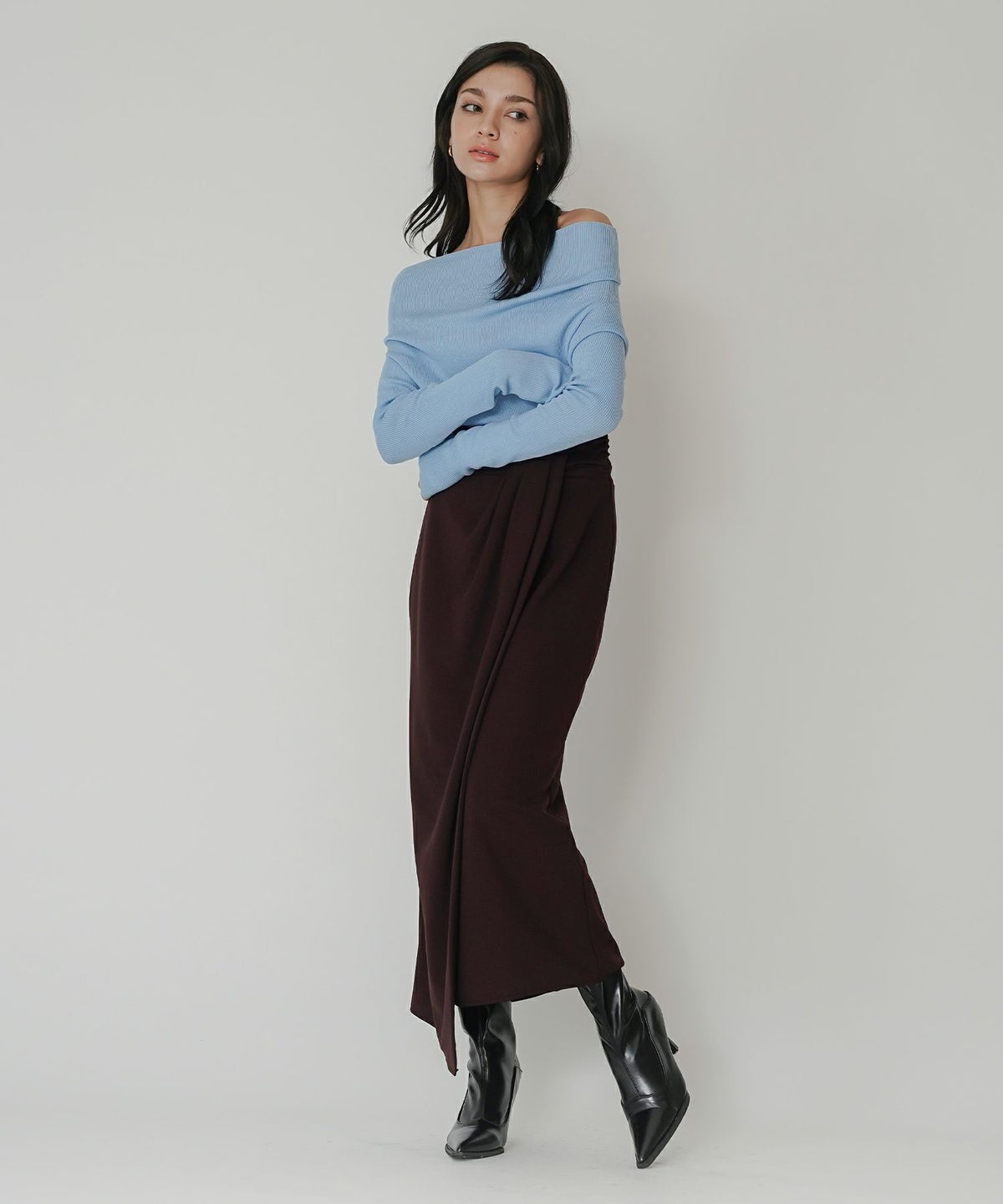 ディナー パーティー セットアップ エレガント タイトスカート ベルト付 ラップスカート KINO THE KEI