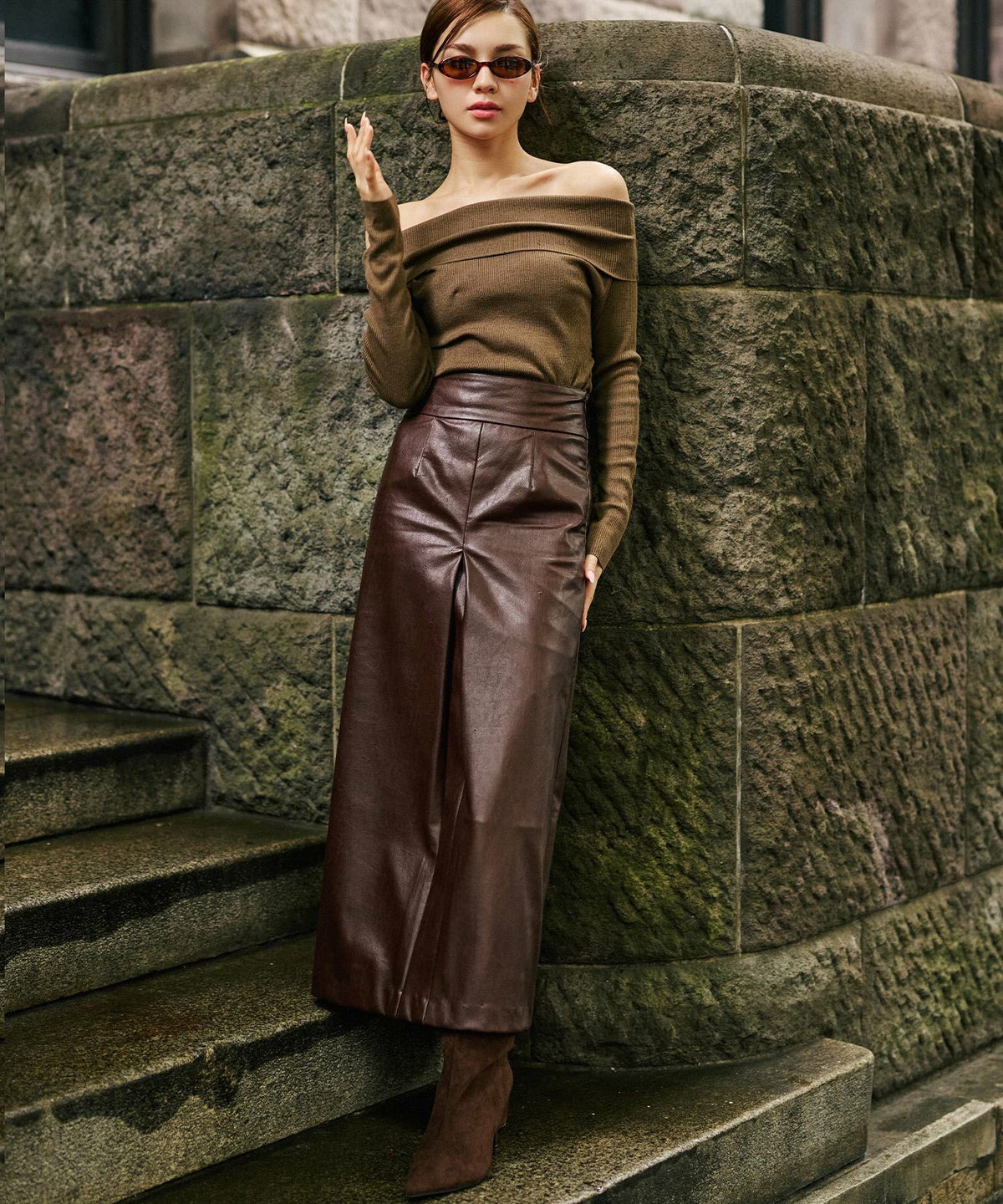 レザー ナロー スカート KINO THE KEI