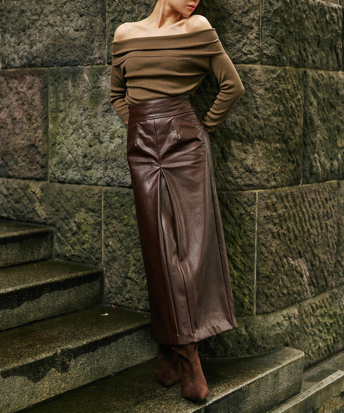 レザー ナロー スカート KINO THE KEI