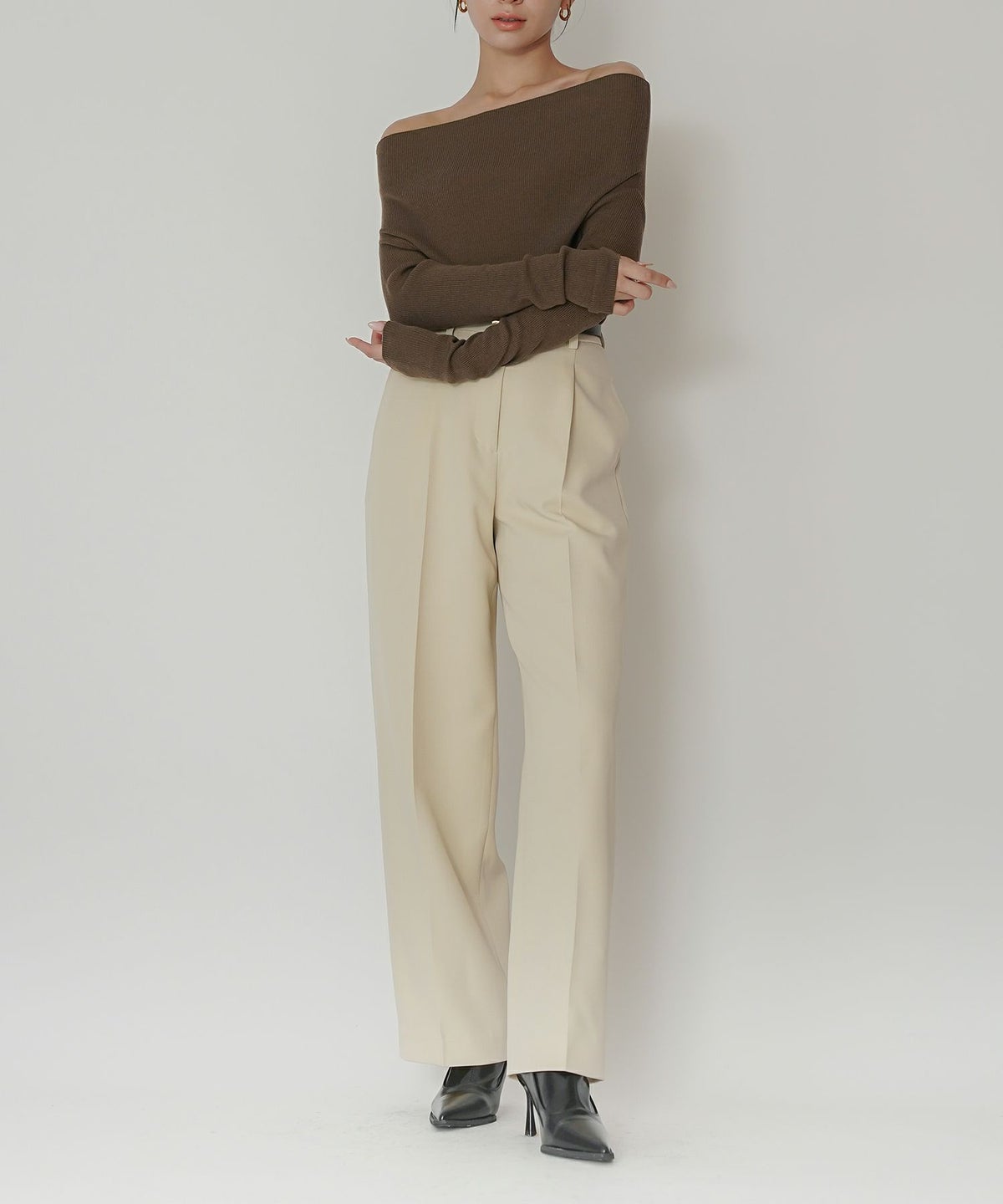 綺麗め オフィス 大人 スラックス ワイドスラックス ストレートパンツ セットアップ KINO THE KEI