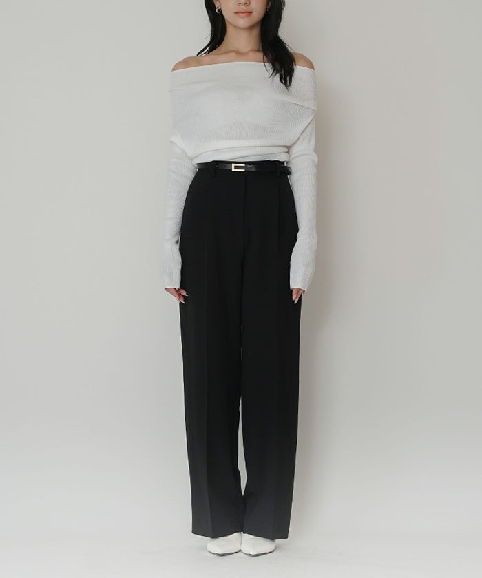 綺麗め オフィス 大人 スラックス ワイドスラックス ストレートパンツ セットアップ KINO THE KEI