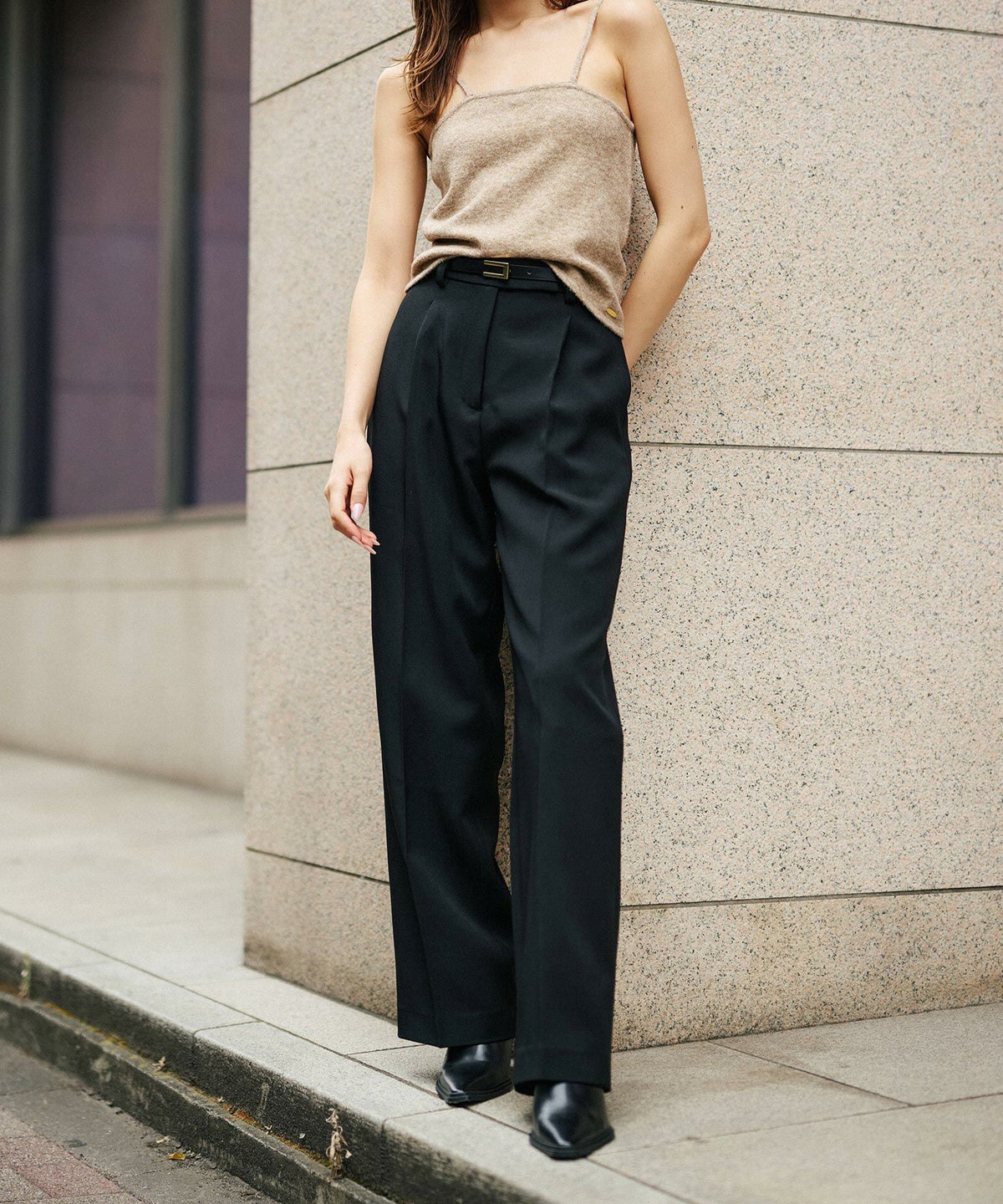 綺麗め オフィス 大人 スラックス ワイドスラックス ストレートパンツ セットアップ KINO THE KEI