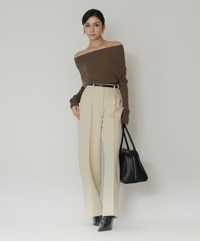 綺麗め オフィス 大人 スラックス ワイドスラックス ストレートパンツ セットアップ KINO THE KEI